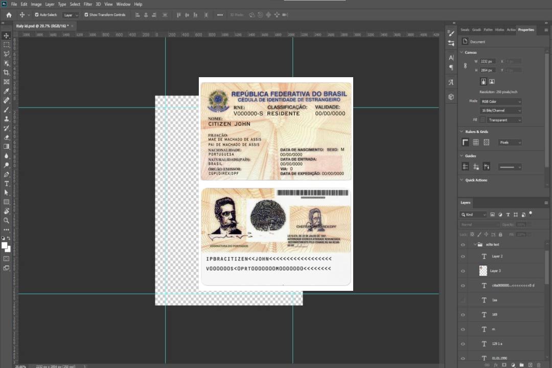 Permis de séjour au Brésil template